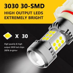 img 3 attached to 3030 30 SMD LED Fog Light Bulbs, 3200 Lumens Super Bright, 6000K Xenon White - Phinlion 5202 5201 PS19W PS24W DRL Replacement Lamps For Cars Trucks SUVs.