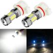 3030 30 smd led fog light bulbs, 3200 lumens super bright, 6000k xenon white - phinlion 5202 5201 ps19w ps24w drl replacement lamps for cars trucks suvs. logo
