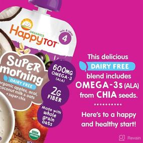 img 2 attached to 🥥 Healthy and Delicious Happy Tot Organics Super Morning Stage 4 Dairy Free Apple Acai Coconut Milk & Oats + Super Chia - 4oz Pouch (Pack of 16)