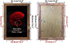img 3 attached to Set Of 2 Vintage Brown Rustic Art 17X11 Picture Frames For Vertical Or Horizontal Wall Hanging - ZBEIVAN 11X17 Poster Photo Frames