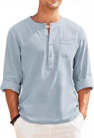img 4 attached to COOFANDY Cotton Shirts Sleeve Casual