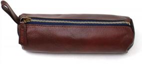 img 4 attached to Artway Indigo Doodle Soft Leather Pencil Case