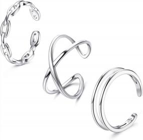 img 4 attached to 925 Sterling Silver Toe Rings Set - ADRAMATA CZ Inlaid Foot Jewelry For Women'S Summer Beach Style!