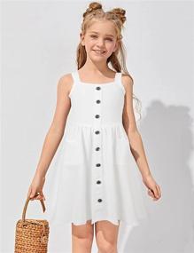 img 1 attached to Jorssar Summer Sundress Sleeveless Button Girls' Clothing ~ Dresses