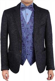 img 4 attached to Men'S Paisley Microfiber Waistcoat With Matching Pre-Tied Bow Tie By Epoint Fashion Exporters