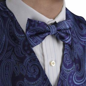 img 2 attached to Men'S Paisley Microfiber Waistcoat With Matching Pre-Tied Bow Tie By Epoint Fashion Exporters