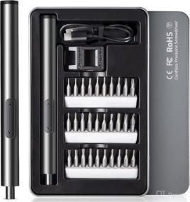 img 4 attached to LYASIL Electric Screwdriver Set: 30 In 1 Mini Tool Kit, 🔧 USB Rechargeable with LED Light - Perfect Gifts for Men, Repair iPhone/PC/Toys
