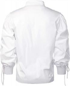 img 2 attached to Приготовьтесь править морями: мужские рубашки с повязками в стиле ренессанс VATPAVE для готического пиратского косплея и костюмированных вечеринок