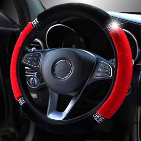 img 2 attached to CHUYUND Plush Car Steering Wheel Cover Universal 15 Inch