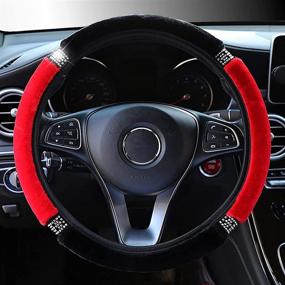 img 3 attached to CHUYUND Plush Car Steering Wheel Cover Universal 15 Inch