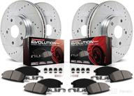 enhanced performance kit: power stop k5845 drilled & slotted carbon fiber brake pads with front and rear brake rotors логотип