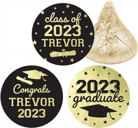 img 4 attached to 180 Gold Foil Personalized Graduation Party Favor Stickers - Class Of 2023 Decorations