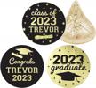 180 gold foil personalized graduation party favor stickers - class of 2023 decorations logo