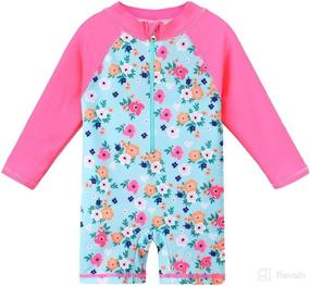img 4 attached to 👕 HUAANIUE Long Sleeve Rashguard Swimwear for Baby/Toddler Girls