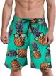 quick dry men's swim trunks - elastic waist, drawstring, pocket and 3d design for surfing, beach and summer fun logo
