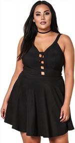 img 4 attached to Plus Size Sweetheart Spaghetti Strap Backless Short Dress For Women By ROSIANNA