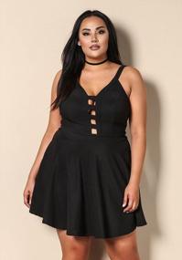 img 2 attached to Plus Size Sweetheart Spaghetti Strap Backless Short Dress For Women By ROSIANNA