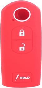 img 3 attached to 🚗 Premium Red WERFDSR Silicone Key Fob Skin Cover for Mazda 3 CX-3 CX-5 CX-7 CX-9 3 Buttons