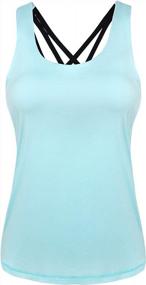 img 3 attached to Women'S Strappy Crisscross Back Yoga Tank Top With Built-In Bra - Activewear Workout Clothes By INIBUD