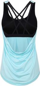 img 2 attached to Women'S Strappy Crisscross Back Yoga Tank Top With Built-In Bra - Activewear Workout Clothes By INIBUD