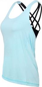 img 4 attached to Women'S Strappy Crisscross Back Yoga Tank Top With Built-In Bra - Activewear Workout Clothes By INIBUD