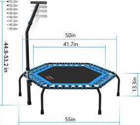 img 3 attached to Leikefitness Professional Gym Workout 50" Fitness Trampoline Cardio Trainer Exercise Rebounder With Adjustable Handle Bar Max Load 330Lbs(5650SH-Blue)