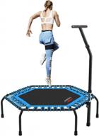 leikefitness professional gym workout 50 дюймов фитнес-батут кардиотренажер упражнение rebounder с регулируемой ручкой max load 330lbs (5650sh-blue) логотип