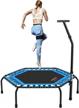 leikefitness professional gym workout 50" fitness trampoline cardio trainer exercise rebounder with adjustable handle bar max load 330lbs(5650sh-blue) logo