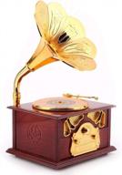 hztyyier старинная пишущая машинка ретро форма фонографа музыкальная шкатулка подарок классическая золотая труба рог персонализированные ремесла отличный подарок орнамент (коричневый) логотип