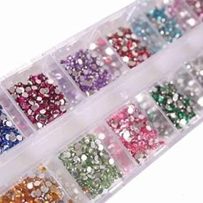 img 4 attached to 3000Pcs 2Mm Flatback Crystal Rhinestones In 12 Vibrant Colors For Nail Art By EnForten