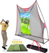 champkey upgraded tepro 10' x 7' golf hitting net: 5 ply-knotless netting with impact target for indoor & outdoor training logo