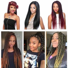 img 2 attached to Pre Stretched Braiding Hair 8 Packs 36 Inch Natural Black Color Long Professional Hair For Braiding Twist Braids Itch Free Hot Water Setting Yaki Straight Synthetic Hair Extensions (#1B)