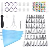 kasmoire 70 pcs cake&cupcake decorating supplies tips kit-48 numbered piping tips & 6 reusable pastry bag with pattern chart - flower nail, icing spatula,cleaning brush, 6 couplers & icing bag ties logo