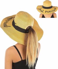 img 2 attached to Stay Fashionable And Protected With Funky Junque Women'S UPF 50 Embroidered Beach Sun Hat With Adjustable Ponytail Hole