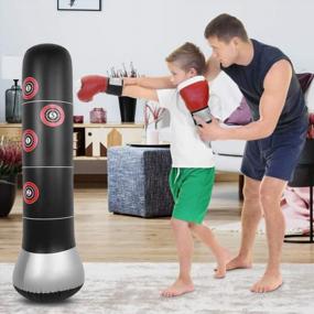 img 2 attached to Get Fit And Relieve Stress With The Ultimate Inflatable Boxing Training Tumbler Bop Bag And Air Inflator Pedal Pump Set!