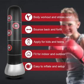img 1 attached to Get Fit And Relieve Stress With The Ultimate Inflatable Boxing Training Tumbler Bop Bag And Air Inflator Pedal Pump Set!