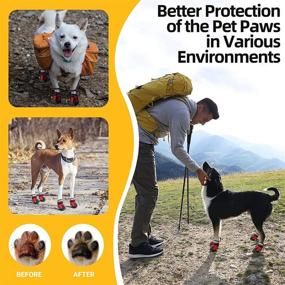 img 2 attached to 🐾 Protective Anti-Slip Dog Boots: AOKOWN Paw Protectors with Reflective Straps 4PCS