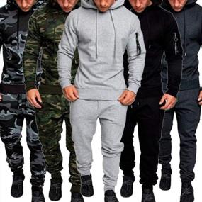 img 2 attached to Osmyzcp Sweatsuits Tracksuits Tacitcal Jackets Men's Clothing for Active