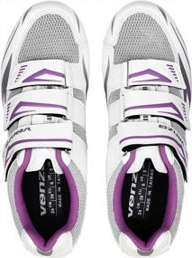 img 1 attached to Venzo Bike Bicycle Women'S Ladies Road Cycling Riding Shoes With 3 Straps - Compatible With Peloton Shimano SPD & Look ARC Delta - Perfect For Road Racing Bikes