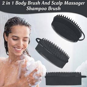 img 2 attached to Avilana Silicone Body Scrubber: 2-In-1 Body And Shampoo Brush For Gentle Exfoliation And Scalp Massage