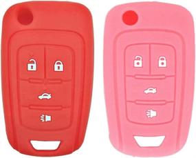 img 4 attached to LemSa 2Pcs 4 Buttons Flip Key Fob Rubber Cover Case Remote Keyless Silicone Protector Bag Holder Compatible With Chevrolet Camaro Cruze Chevy Equinox Sonic Terrain Key Fob