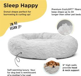 img 3 attached to 🐾 Top-Rated Sheri The Original Calming Donut Cat and Dog Bed: Lux Fur, Easy to Clean, Elevated Bolster, Sizes S-XL