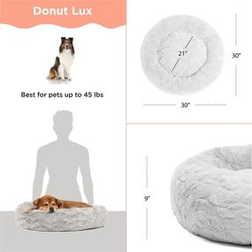 img 1 attached to 🐾 Top-Rated Sheri The Original Calming Donut Cat and Dog Bed: Lux Fur, Easy to Clean, Elevated Bolster, Sizes S-XL