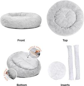 img 2 attached to 🐾 Top-Rated Sheri The Original Calming Donut Cat and Dog Bed: Lux Fur, Easy to Clean, Elevated Bolster, Sizes S-XL