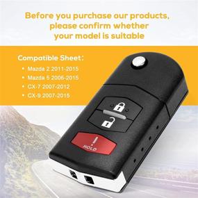 img 2 attached to 🔑 High-quality Keyless Entry Remote Car Key Fob Compatible with Mazda 2 (2011-2015), Mazda 5 (2006-2015), CX-7 (2007-2012), and CX-9 (2007-2015) - BGBX1T478SKE125-01 (3-BTN)