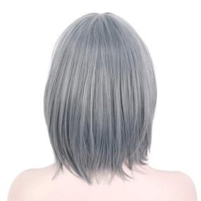 img 1 attached to 14 Inch Ombre Grey Short Straight Bob Wig With Bangs For Women - Perfect For Cosplay, Costume Parties & Everyday Use!