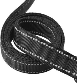 img 2 attached to 🐾 Primal Pet Gear 6ft Dog Leash with Traffic Padded Two Handles - Heavy Duty Control and Safety Training Lead for Large or Medium Dogs (Black-Blue)