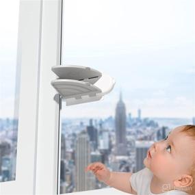 img 4 attached to 🚪 6-Pack Baby Safety Sliding Glass Door Locks - Childproof Slide Windows & Closet Doors - Ideal for Sliding Patio Door Locking (White)