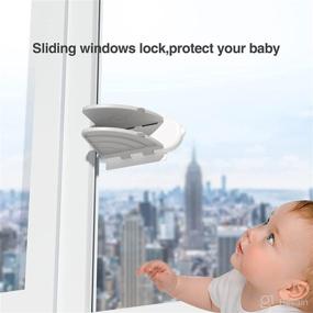 img 2 attached to 🚪 6-Pack Baby Safety Sliding Glass Door Locks - Childproof Slide Windows & Closet Doors - Ideal for Sliding Patio Door Locking (White)