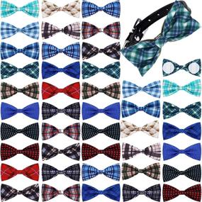 img 4 attached to 🐶 Weewooday 16 Pieces Dog Bow Ties: Summer Hawaiian Styles for Large Dogs, Perfect for Spring Grooming & Independence Day